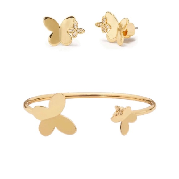 $146 Kate Spade ‘in a flutter’ butterfly stud earrings & cuff bracelet set - Picture 5 of 5